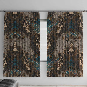 Madiba Nelson Mandela Batik Window Curtain Black Indonesia Heritage - African Pride