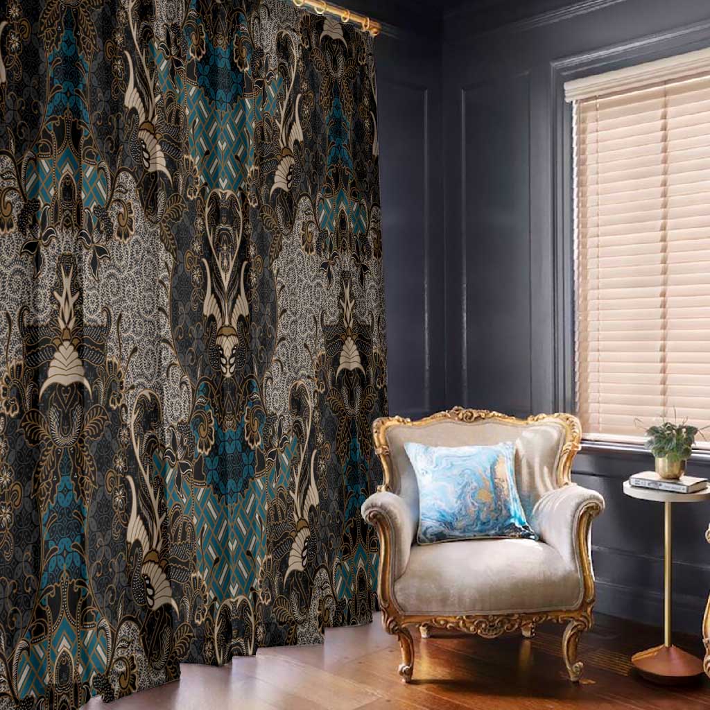 Madiba Nelson Mandela Batik Window Curtain Black Indonesia Heritage - African Pride