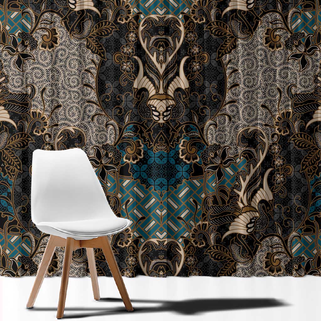 Madiba Nelson Mandela Batik Window Curtain Black Indonesia Heritage - African Pride