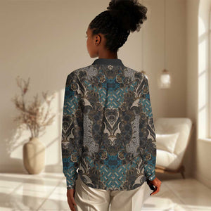 Madiba Nelson Mandela Batik Women Casual Shirt Black Indonesia Heritage - African Pride