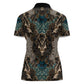 Madiba Nelson Mandela Batik Women Polo Shirt Black Indonesia Heritage - African Pride