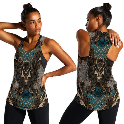 Madiba Nelson Mandela Batik Women Racerback Tank Black Indonesia Heritage - African Pride