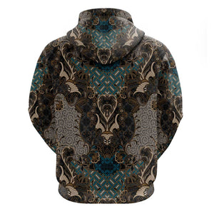 Madiba Nelson Mandela Batik Zip Hoodie Black Indonesia Heritage - African Pride