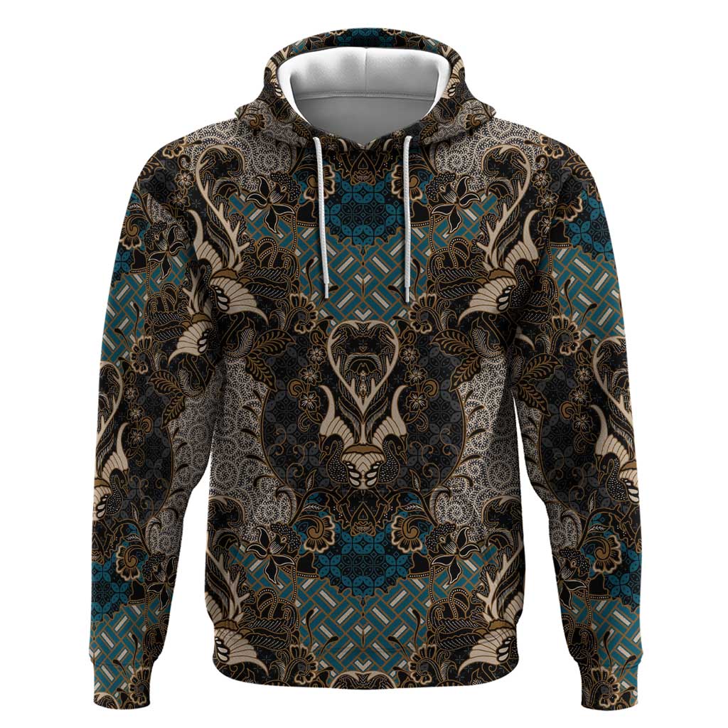 Madiba Nelson Mandela Batik Zip Hoodie Black Indonesia Heritage - African Pride