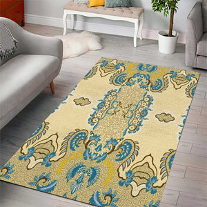 Madiba Nelson Mandela Batik Area Rug Yellow Blue Indonesia Heritage - African Pride