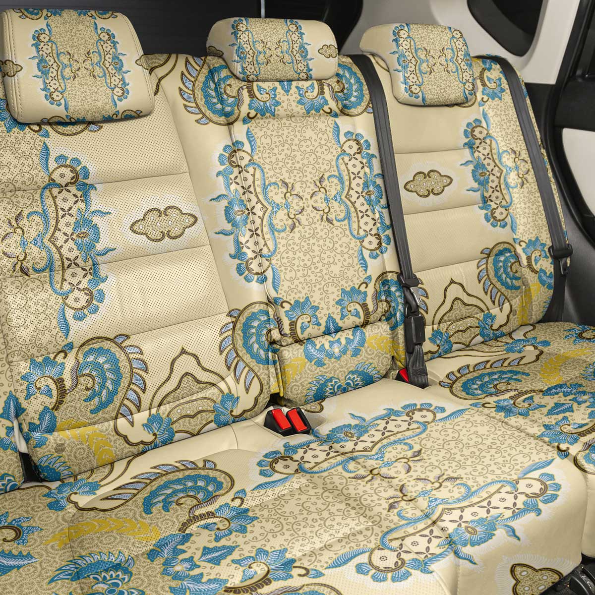 Madiba Nelson Mandela Batik Back Car Seat Cover Yellow Blue Indonesia Heritage - African Pride