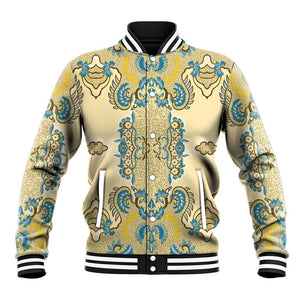 Madiba Nelson Mandela Batik Baseball Jacket Yellow Blue Indonesia Heritage - African Pride