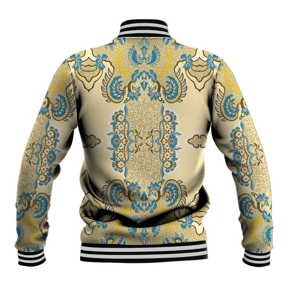 Madiba Nelson Mandela Batik Baseball Jacket Yellow Blue Indonesia Heritage - African Pride