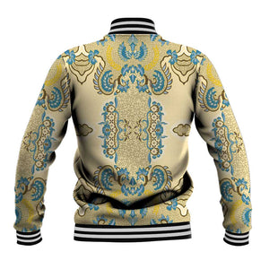 Madiba Nelson Mandela Batik Baseball Jacket Yellow Blue Indonesia Heritage - African Pride