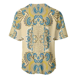 Madiba Nelson Mandela Batik Baseball Jersey Yellow Blue Indonesia Heritage - African Pride