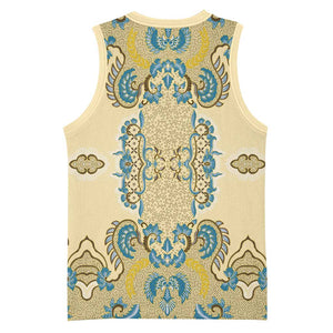Madiba Nelson Mandela Batik Basketball Jersey Yellow Blue Indonesia Heritage - African Pride
