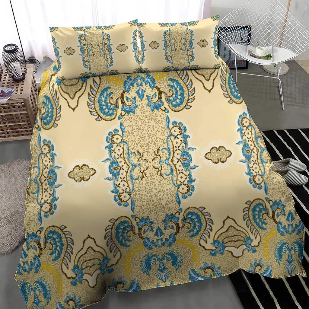 Madiba Nelson Mandela Batik Bedding Set Yellow Blue Indonesia Heritage - African Pride