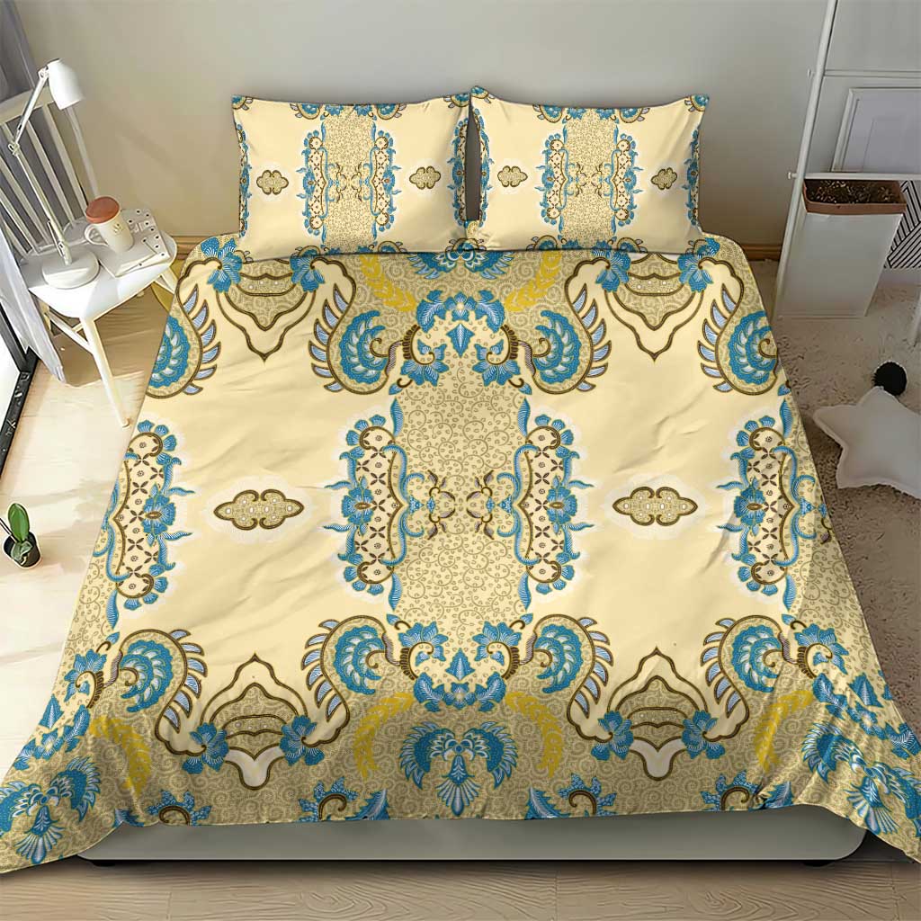 Madiba Nelson Mandela Batik Bedding Set Yellow Blue Indonesia Heritage - African Pride