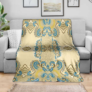 Madiba Nelson Mandela Batik Blanket Yellow Blue Indonesia Heritage - African Pride
