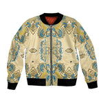 Madiba Nelson Mandela Batik Bomber Jacket Yellow Blue Indonesia Heritage - African Pride