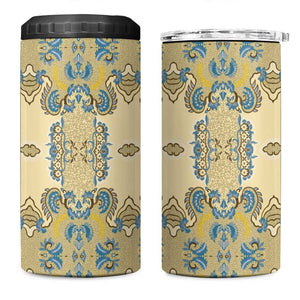 Madiba Nelson Mandela Batik 4 in 1 Can Cooler Tumbler Yellow Blue Indonesia Heritage LT15
