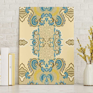 Madiba Nelson Mandela Batik Canvas Wall Art Yellow Blue Indonesia Heritage - African Pride