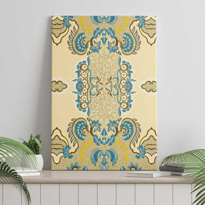 Madiba Nelson Mandela Batik Canvas Wall Art Yellow Blue Indonesia Heritage - African Pride