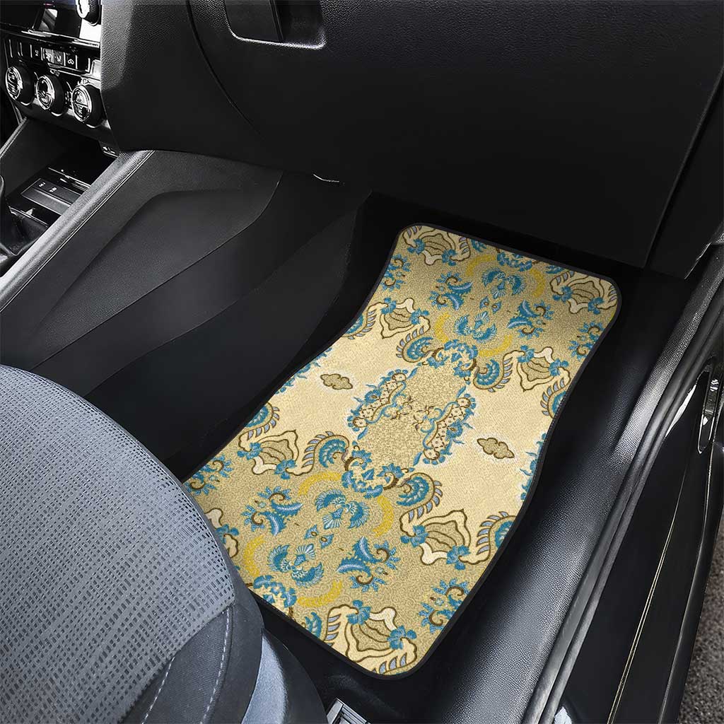 Madiba Nelson Mandela Batik Car Mats Yellow Blue Indonesia Heritage - African Pride