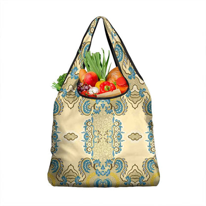 Madiba Nelson Mandela Batik Grocery Bag Yellow Blue Indonesia Heritage - African Pride
