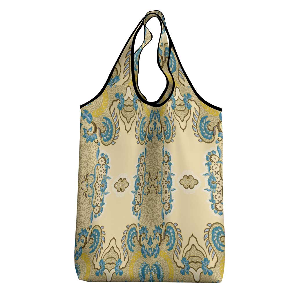 Madiba Nelson Mandela Batik Grocery Bag Yellow Blue Indonesia Heritage - African Pride