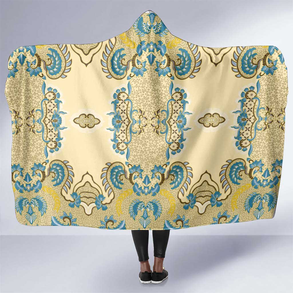 Madiba Nelson Mandela Batik Hooded Blanket Yellow Blue Indonesia Heritage - African Pride