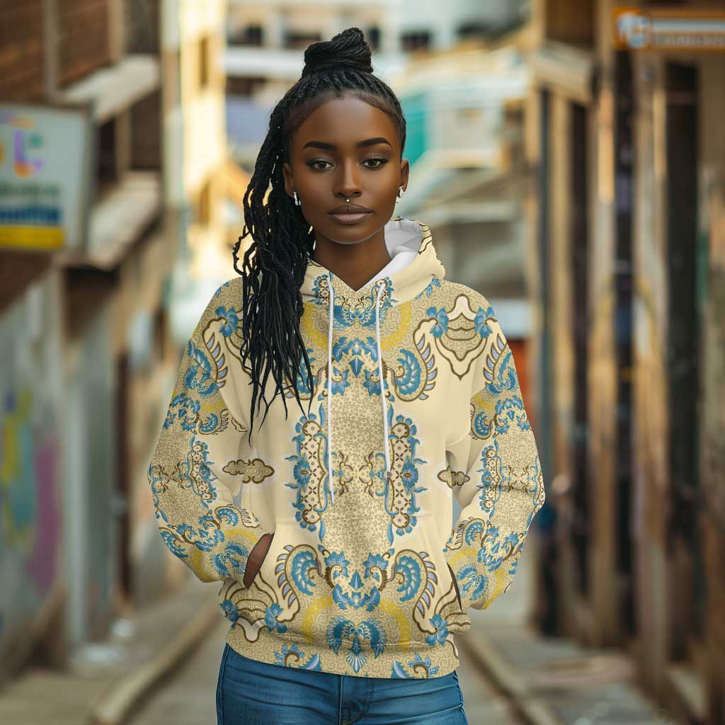 Madiba Nelson Mandela Batik Hoodie Yellow Blue Indonesia Heritage - African Pride