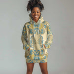 Madiba Nelson Mandela Batik Hoodie Dress Yellow Blue Indonesia Heritage - African Pride
