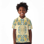 Madiba Nelson Mandela Batik Kid Polo Shirt Yellow Blue Indonesia Heritage - African Pride