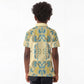 Madiba Nelson Mandela Batik Kid Polo Shirt Yellow Blue Indonesia Heritage - African Pride