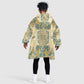 Madiba Nelson Mandela Batik Kid Wearable Blanket Hoodie Yellow Blue Indonesia Heritage - African Pride
