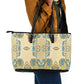 Madiba Nelson Mandela Batik Leather Tote Bag Yellow Blue Indonesia Heritage - African Pride
