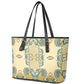 Madiba Nelson Mandela Batik Leather Tote Bag Yellow Blue Indonesia Heritage - African Pride