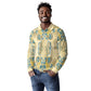 Madiba Nelson Mandela Batik Long Sleeve Polo Shirt Yellow Blue Indonesia Heritage - African Pride