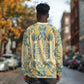 Madiba Nelson Mandela Batik Long Sleeve Shirt Yellow Blue Indonesia Heritage - African Pride