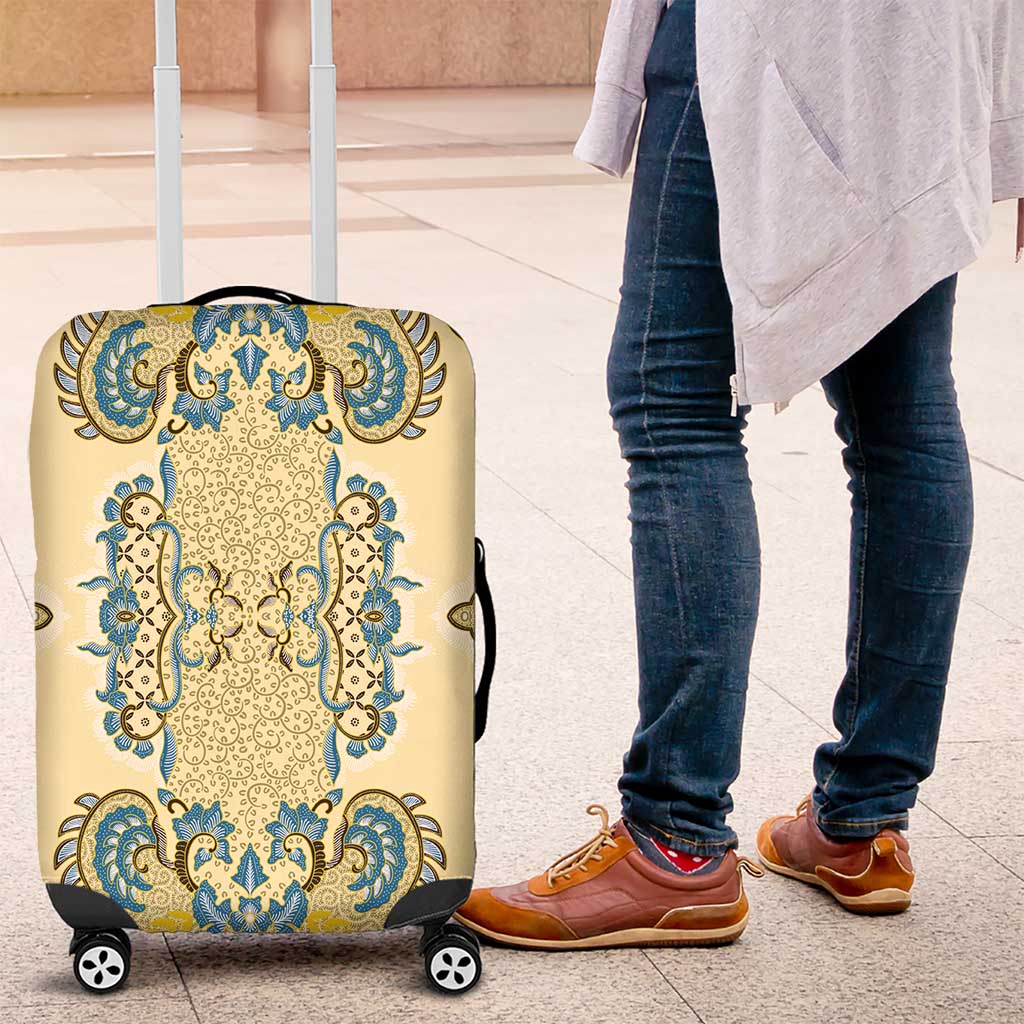 Madiba Nelson Mandela Batik Luggage Cover Yellow Blue Indonesia Heritage - African Pride