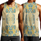 Madiba Nelson Mandela Batik Men Tank Top Yellow Blue Indonesia Heritage - African Pride
