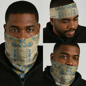 Madiba Nelson Mandela Batik Neck Gaiter Yellow Blue Indonesia Heritage - African Pride
