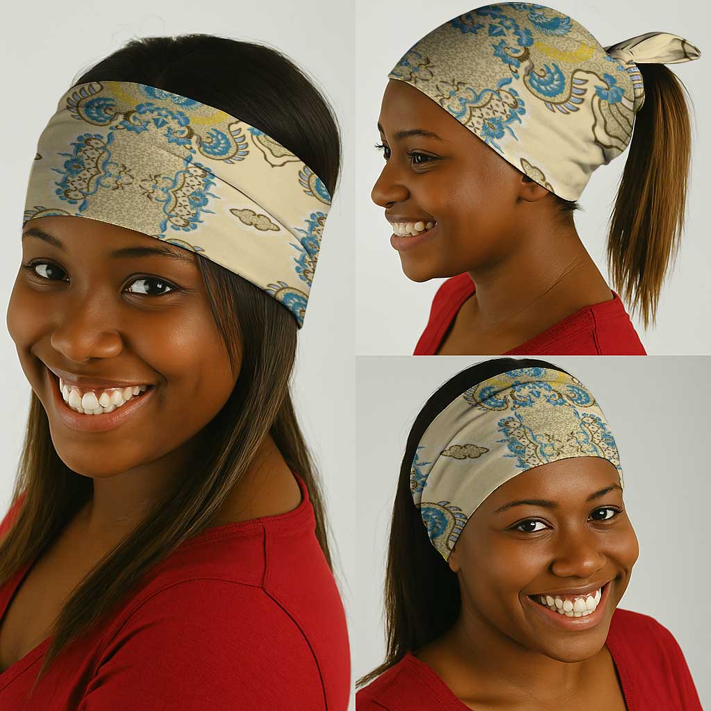 Madiba Nelson Mandela Batik Neck Gaiter Yellow Blue Indonesia Heritage - African Pride