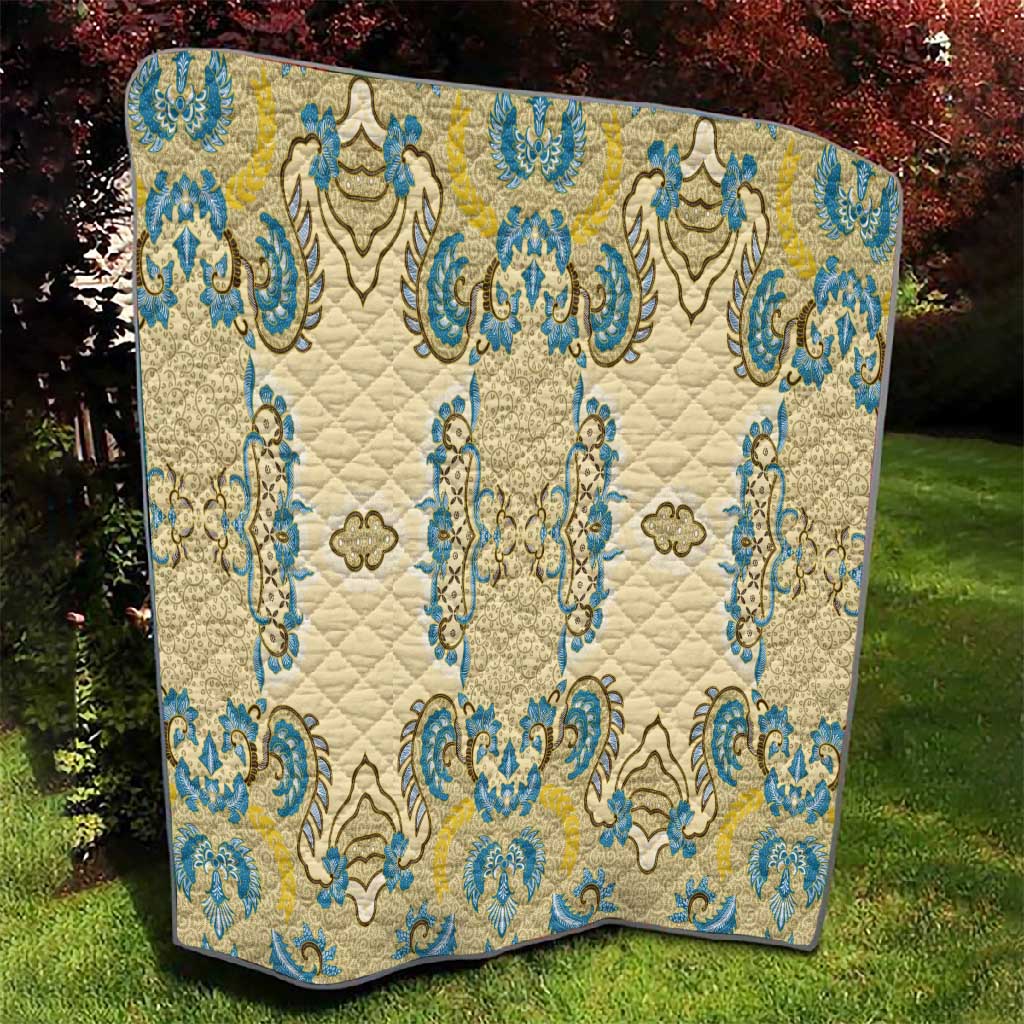 Madiba Nelson Mandela Batik Quilt Yellow Blue Indonesia Heritage - African Pride