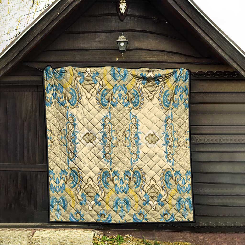Madiba Nelson Mandela Batik Quilt Yellow Blue Indonesia Heritage - African Pride