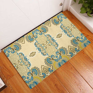 Madiba Nelson Mandela Batik Rubber Doormat Yellow Blue Indonesia Heritage - African Pride