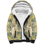 Madiba Nelson Mandela Batik Sherpa Hoodie Yellow Blue Indonesia Heritage - African Pride
