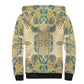 Madiba Nelson Mandela Batik Sherpa Hoodie Yellow Blue Indonesia Heritage - African Pride