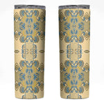 Madiba Nelson Mandela Batik Skinny Tumbler Yellow Blue Indonesia Heritage LT15