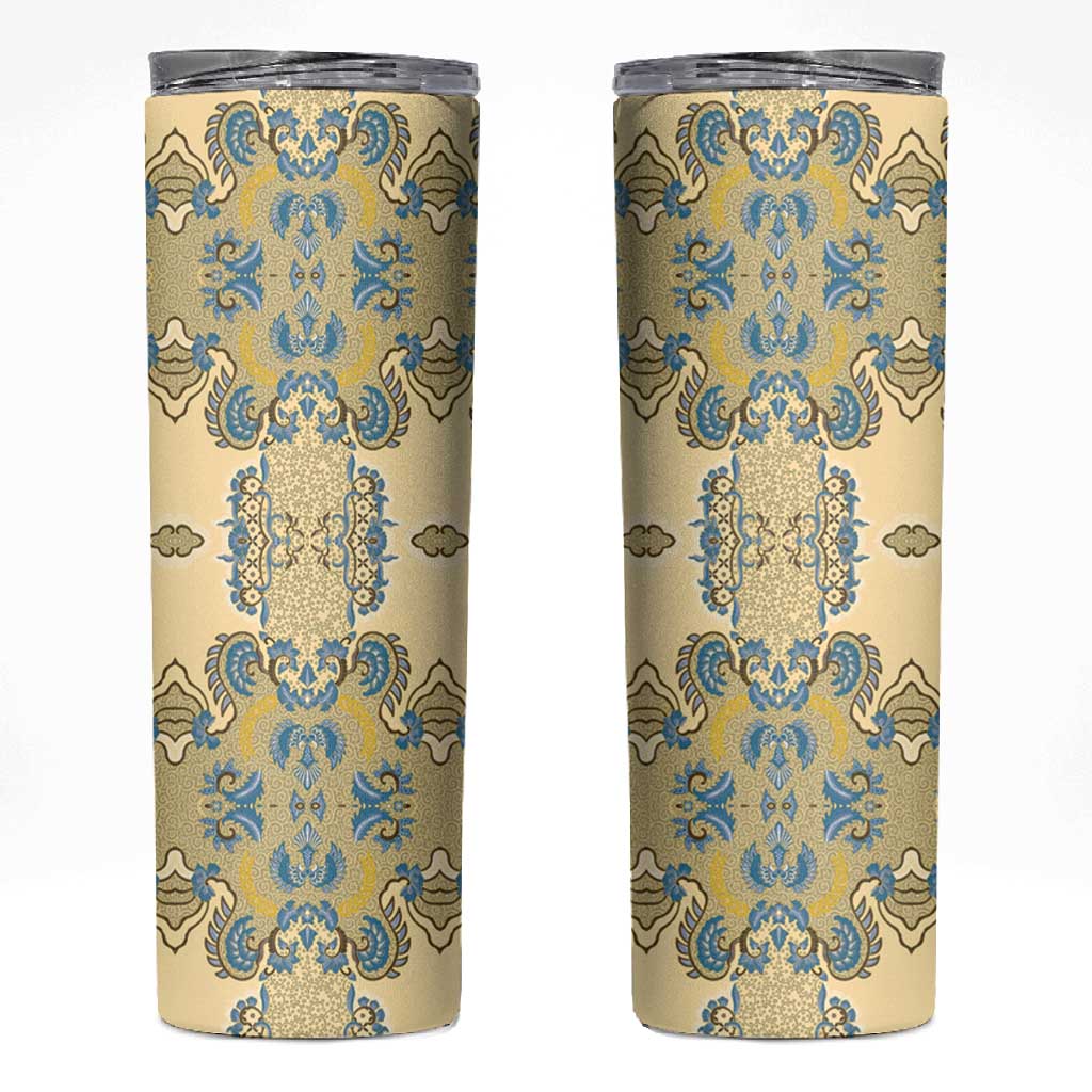 Madiba Nelson Mandela Batik Skinny Tumbler Yellow Blue Indonesia Heritage LT15