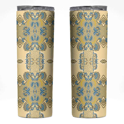 Madiba Nelson Mandela Batik Skinny Tumbler Yellow Blue Indonesia Heritage LT15