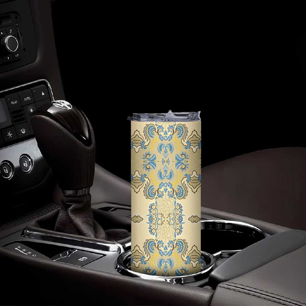 Madiba Nelson Mandela Batik Skinny Tumbler Yellow Blue Indonesia Heritage LT15