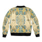Madiba Nelson Mandela Batik Sleeve Zip Bomber Jacket Yellow Blue Indonesia Heritage - African Pride
