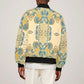 Madiba Nelson Mandela Batik Sleeve Zip Bomber Jacket Yellow Blue Indonesia Heritage - African Pride